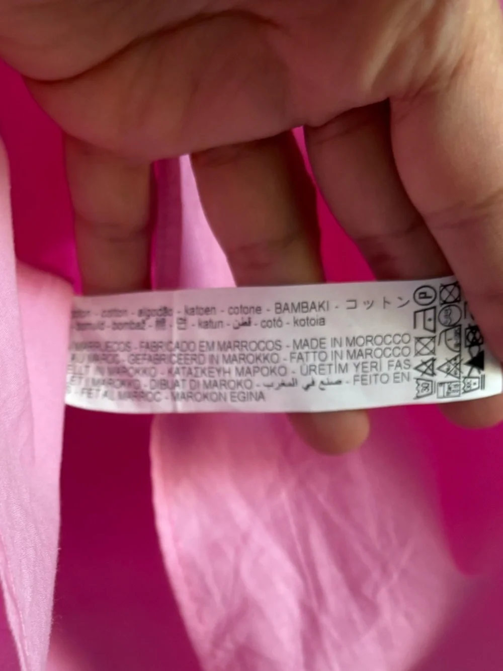 Zara Bright Pink Cotton Button-Up Shirt size small - Picture 5 of 8